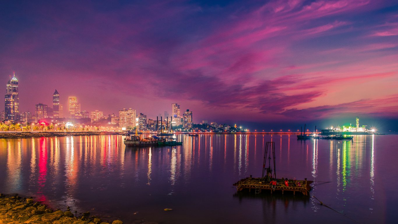 The Mumbai skyline at night